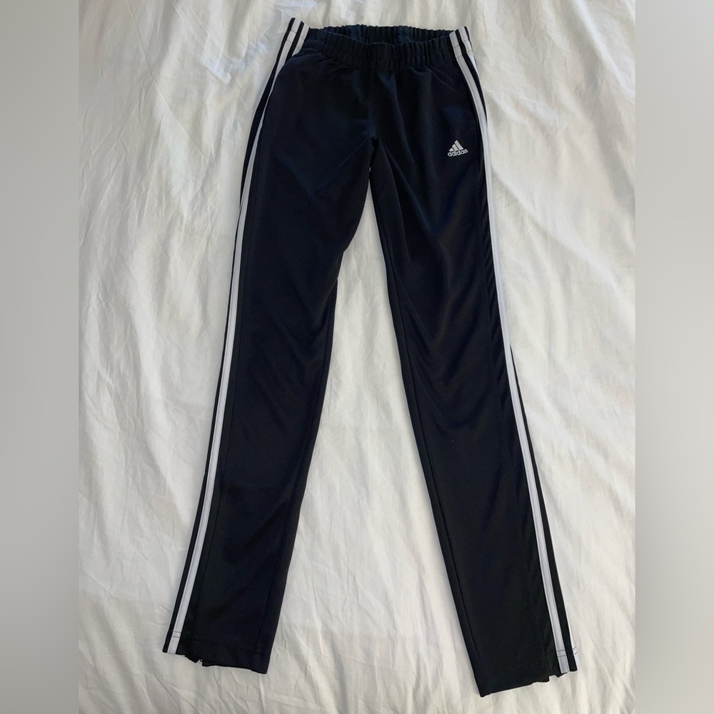 Adidas Black Striped Straight Leg Sweatpants Size Small